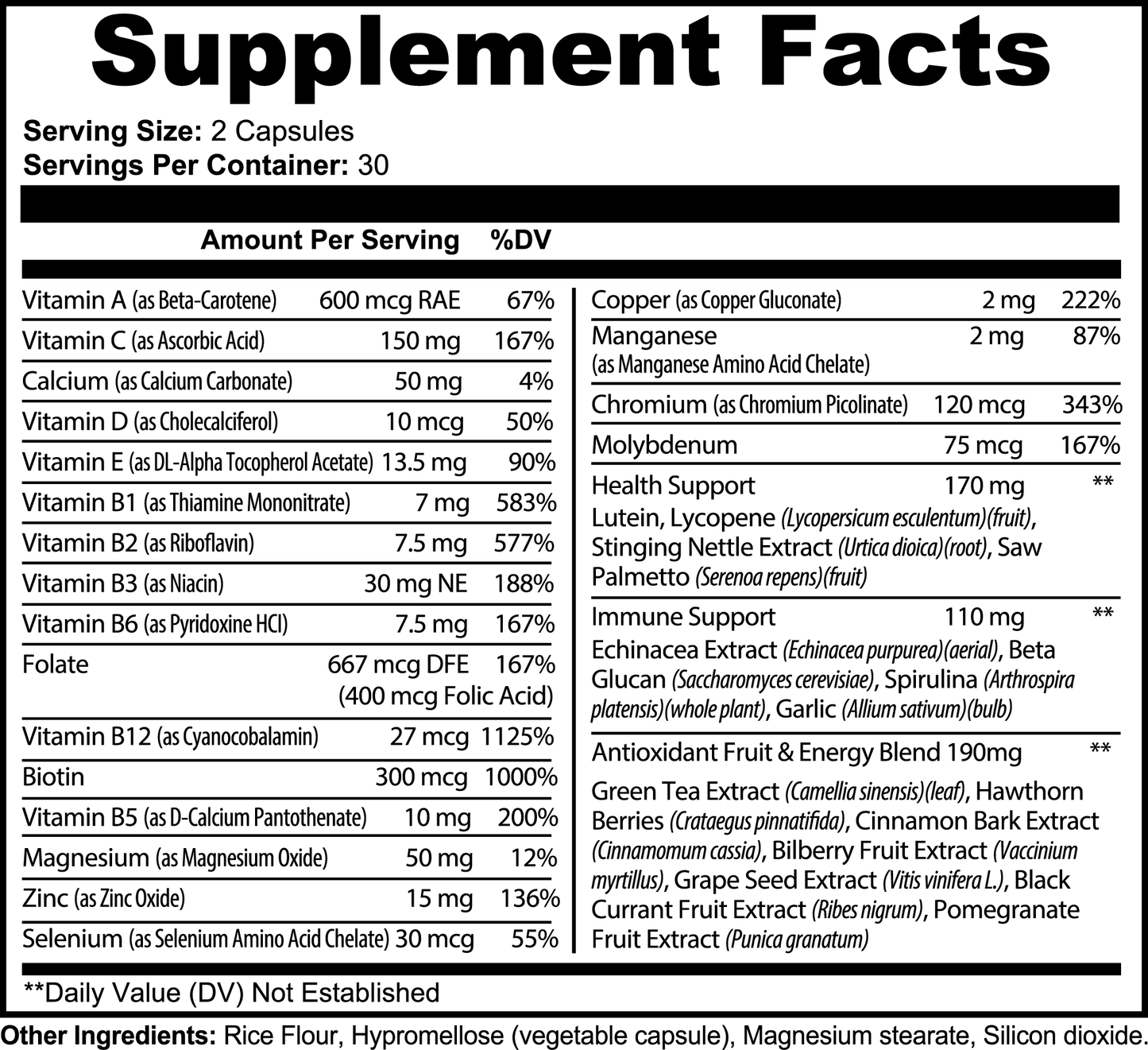 Solvana Daily Multivitamin – Energy, Immunity & Overall Wellness – 60 Capsules