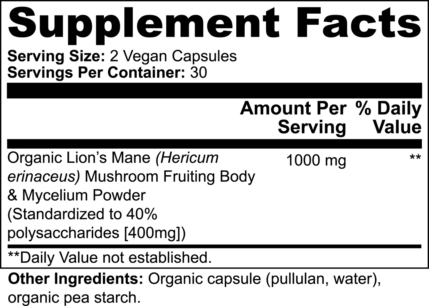Solvana Lion’s Mane Mushroom – Focus, Memory & Cognitive Support – 60 Capsules