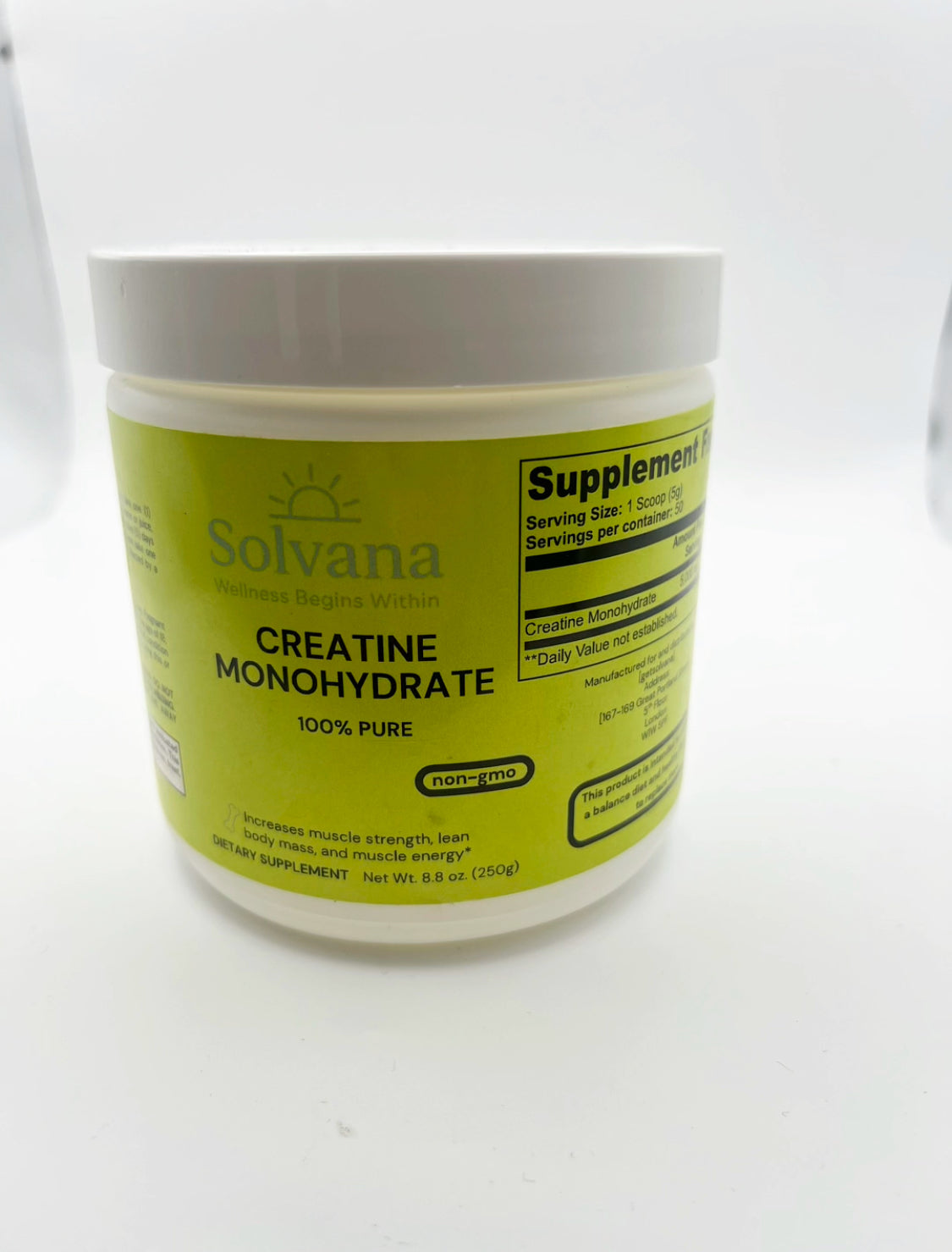 Solvana® Creatine Monohydrate – 100% Pure Micronized Powder | Strength, Power & Muscle Support