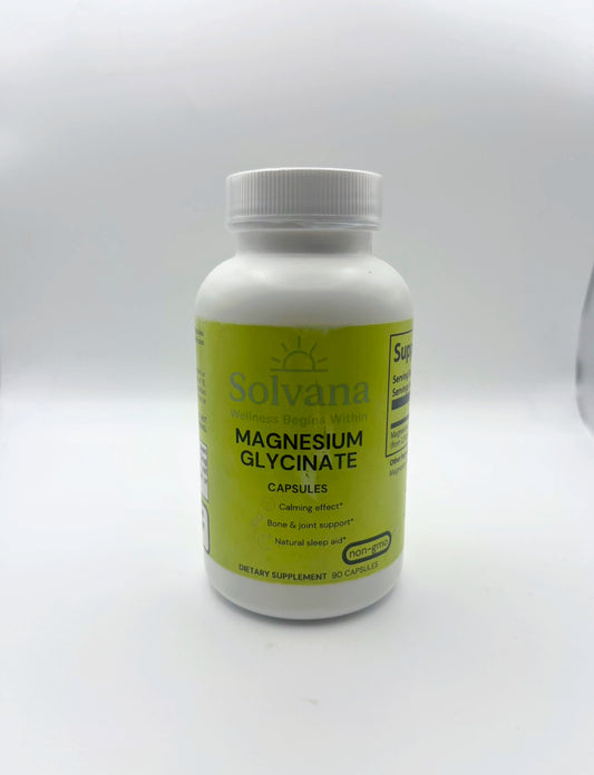 Solvana Magnesium Glycinate – Relaxation, Muscle Recovery & Sleep Support – 90 Capsules