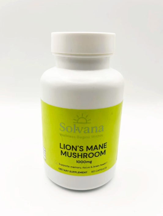 Solvana Lion’s Mane Mushroom – Focus, Memory & Cognitive Support – 60 Capsules